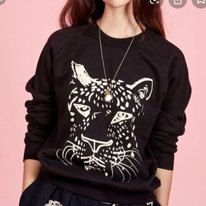 Clare Vivier Black Crewneck Tiger Sweatshirt